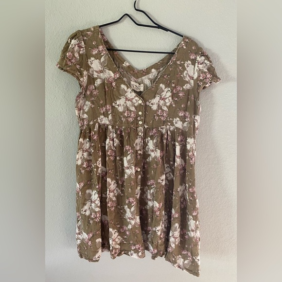 Denim & Supply Ralph Lauren Floral Mini Dress Button Front Prairie Western - Picture 1 of 3